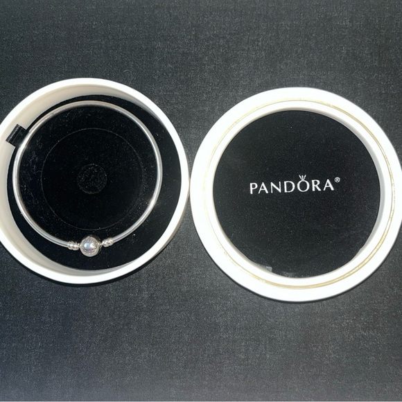 Pandora Pink CZ Love Heart Bangle ALE 925 & Limited Edition Trinket/Gift Box - Picture 3 of 6